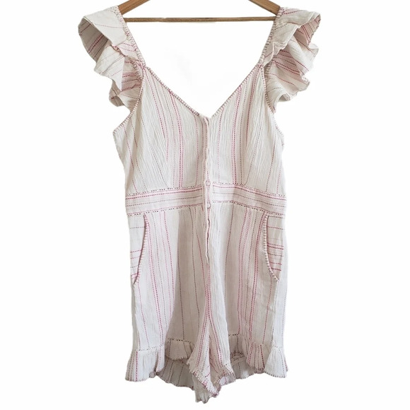 LoveShackFancy Lucy Striped Romper Pink White 'cloud' Size 10 NWT - Picture 4 of 16